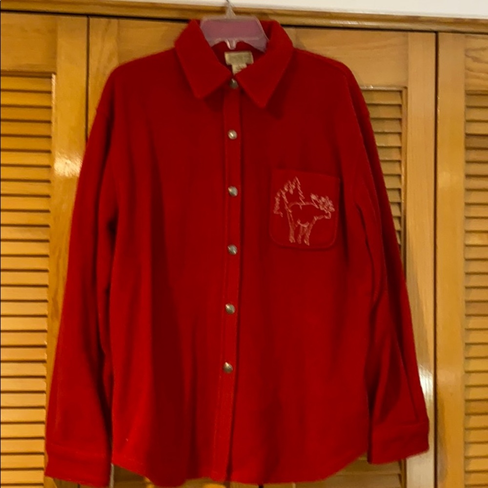 Red fleece top L